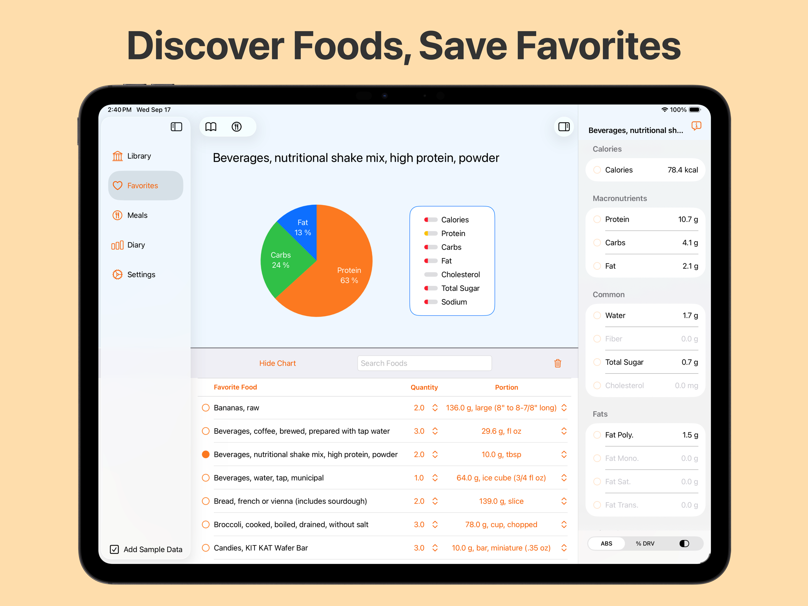 Discover Foods Save Favorites